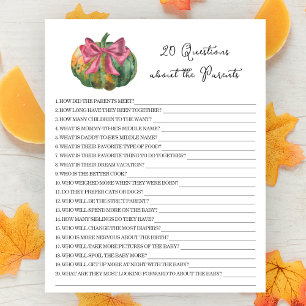 Pumpkin baby shower - 20 Questions about Parents