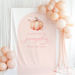 Pumpkin Baby Shower Arch Backdrop Tapestry<br><div class="desc">Pink Bow Pumpkin Coquette Baby Shower Tapestry</div>