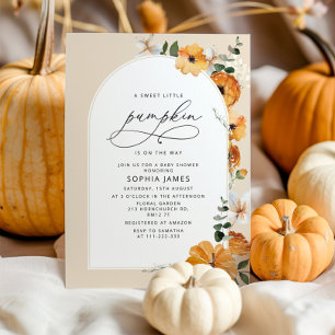 Pumpkin baby shower baby girl shower invitation