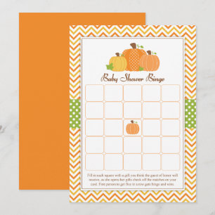 Pumpkin Baby Shower Bingo Invitation