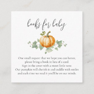 Pumpkin Baby Shower Book Request Card Insert