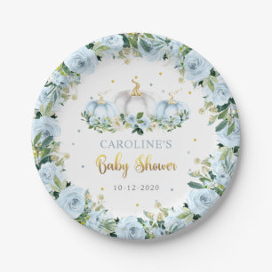 Pumpkin Baby Shower Boy Rustic Fall Pumpkin Paper Plate