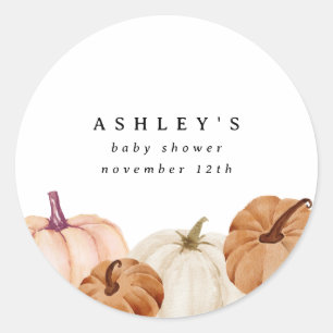 Pumpkin Baby Shower Classic Round Sticker