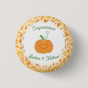 Pumpkin Baby Shower Cute Fall 1 Inch Round Button