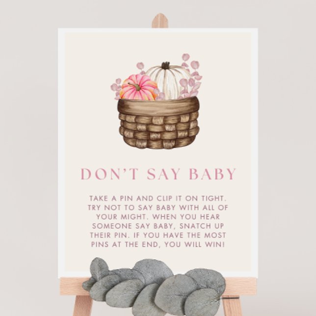 Pumpkin Baby Shower Don't Say Baby Game Sign (Creator Uploaded)