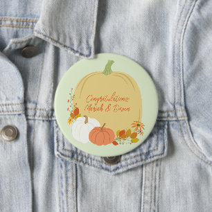 Pumpkin Baby Shower Fall 4 Inch Round Button