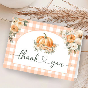 Pumpkin Baby Shower Fall Autumn Folded Thank You Card