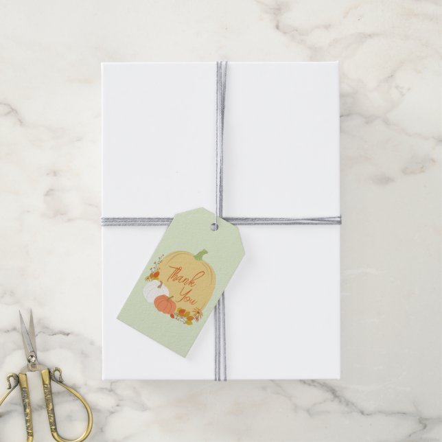 Pumpkin Baby Shower Fall Gift Tags (With Twine)