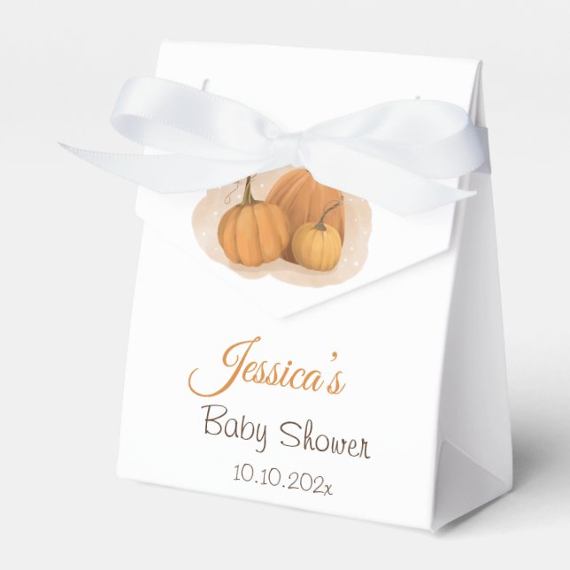 Pumpkin Baby Shower  Favor Box (Front Side)