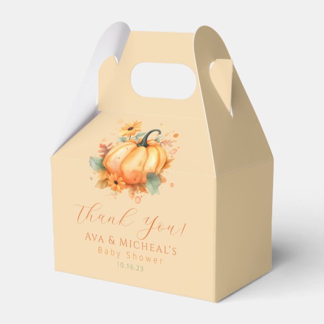 Pumpkin Baby Shower Favor Box (Front Side)