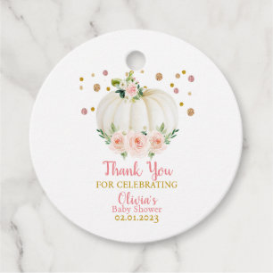 Pumpkin Baby Shower Favour Tags
