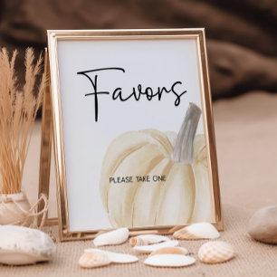 Pumpkin Baby Shower Favours Sign