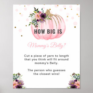 Pumpkin Baby Shower How Big is Mommy's Belly Game Poster