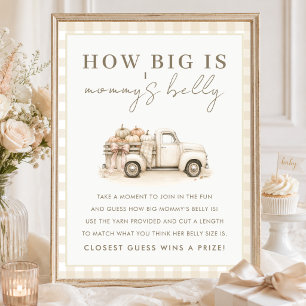 Pumpkin Baby Shower How Big Is Mommy's Belly Sign