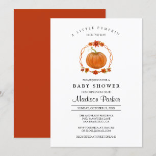 Pumpkin Baby Shower Invitation