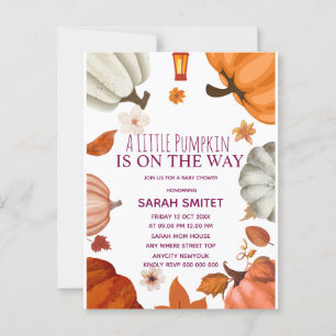 Pumpkin Baby Shower Invitation, A Little Pumpkin i Postcard
