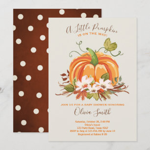 Pumpkin Baby shower invitation Autumn Fall Neutral