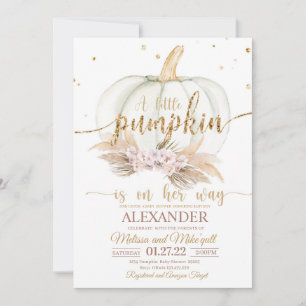 Pumpkin Baby Shower Invitation Boho pampas bohemia