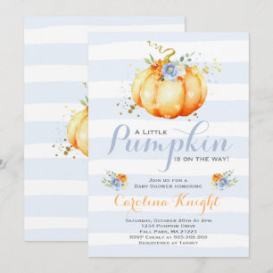 Pumpkin Baby Shower Invitation Boy Pumpkin Shower