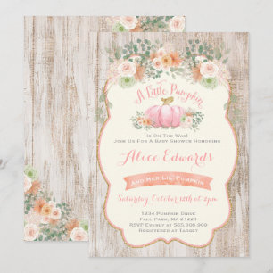 Pumpkin Baby Shower Invitation Rustic Pumpkin