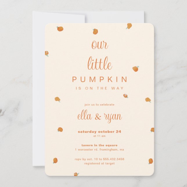 Pumpkin: Baby Shower Invite (Front)