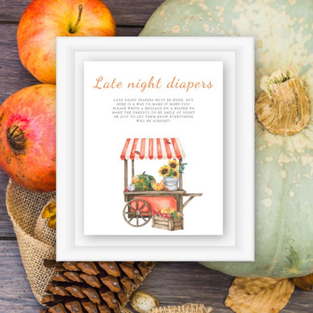 Pumpkin baby shower - Late night diapers game Poster (Creator Uploaded)