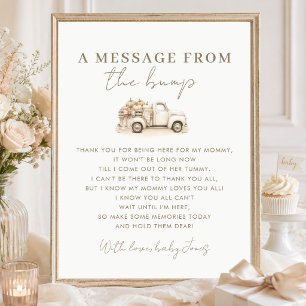 Pumpkin Baby Shower Message From The Bump Sign