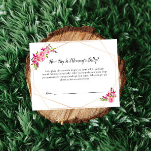 Pumpkin Baby Shower Mommy's Belly Size Game Floral Invitation