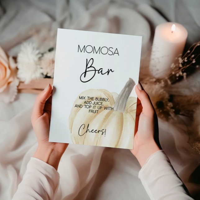 Pumpkin Baby Shower Momosa Bar Poster (Creator Uploaded)
