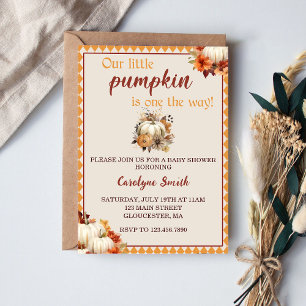 Pumpkin Baby Shower Our Little Pumpkin  Invitation