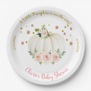 Pumpkin Baby Shower Paper Paper Plate