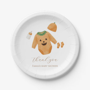Pumpkin Baby Shower Paper Plates