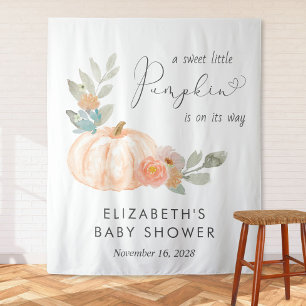 Pumpkin Baby Shower Photo Backdrop Tapestry
