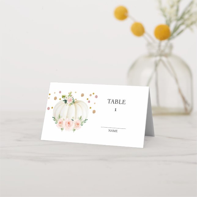 Pumpkin Baby Shower   Place Card (Front)