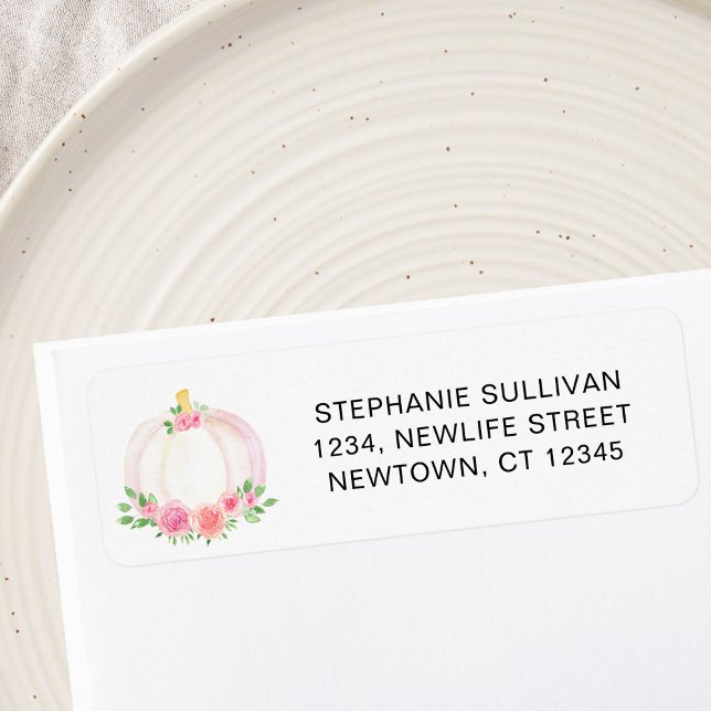 Pumpkin Baby Shower Return Address  (Creator Uploaded)