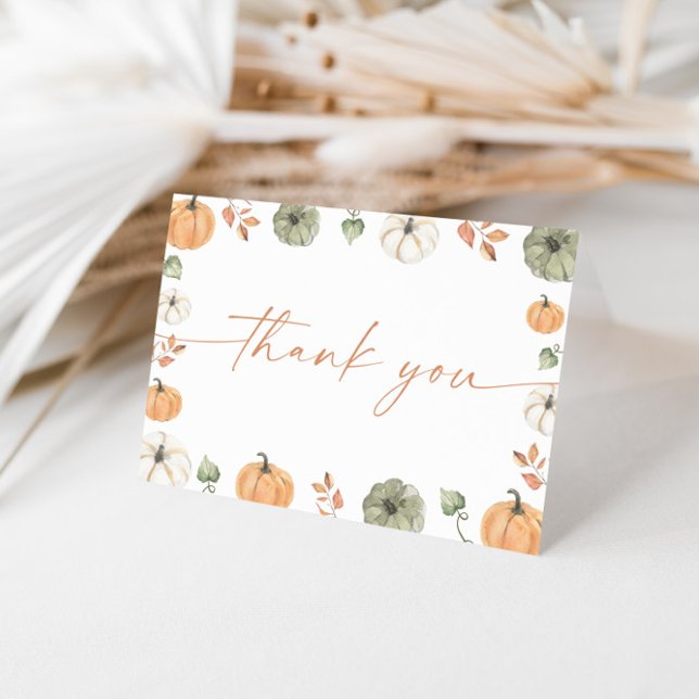 Pumpkin Baby Shower Thank You Card, Boho Fall Baby Card (Creator Uploaded)