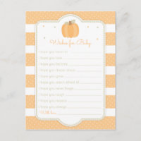 Pumpkin Baby Shower Wishes for Baby