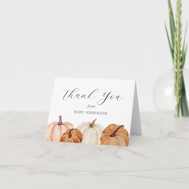 Pumpkin Baby Thank You Card (Front)