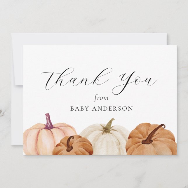 Pumpkin Baby Thank You Card (Front)