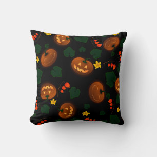 Pumpkin background halloween dark throw pillow