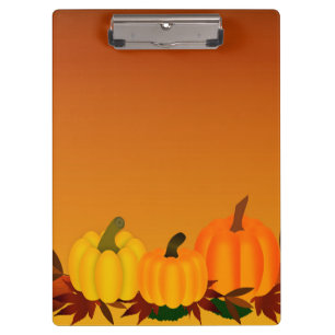 Pumpkin Background Modern Elegant Clipboard