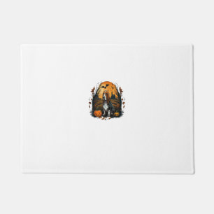 Pumpkin Basset Hound costume on Basset Hound Hallo Doormat