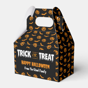 Pumpkin Bat Trick or Treat Dark Gable Favor Box