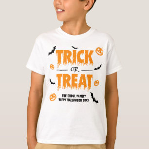 Pumpkin Bat Trick or Treat Light Theme 2 Kids T-Shirt