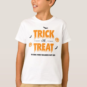 Pumpkin Bat Trick or Treat Light Theme Kids T-Shirt