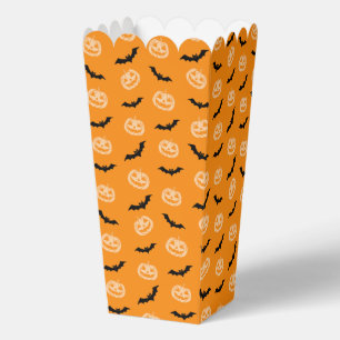 Pumpkin Bat Trick or Treat Orange Pattern Favor Box