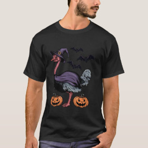 Pumpkin Bat Witch Costume Ostrich Bird Halloween T T-Shirt
