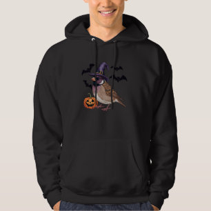 Pumpkin Bat Witch Costume Sparrow Bird Halloween Hoodie