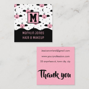 PUMPKIN BATS HALLOWEEN SQUARE BUSINESS CARD