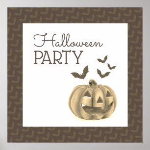 Pumpkin & Bats, Halloween Welcome Poster